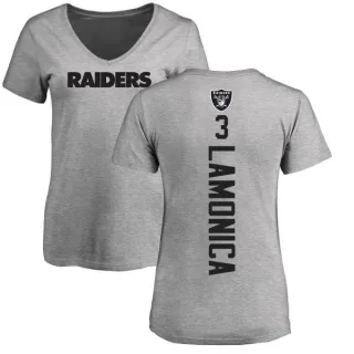 Daryle Lamonica Women's Oakland Raiders Backer V-Neck T-Shirt - Ash