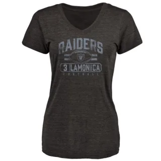 Daryle Lamonica Women's Oakland Raiders Flanker Tri-Blend T-Shirt - Black