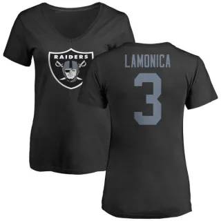 Daryle Lamonica Women's Oakland Raiders Name & Number Logo Slim Fit T-Shirt - Black