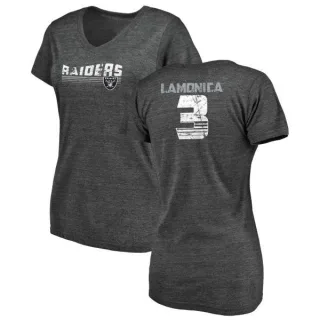 Daryle Lamonica Women's Oakland Raiders Retro Tri-Blend V-Neck T-Shirt - Black