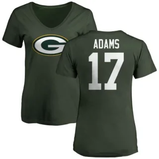 Davante Adams Women's Green Bay Packers Name & Number Logo Slim Fit T-Shirt - Green