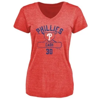 Dave Cash Women's Philadelphia Phillies Base Runner Tri-Blend T-Shirt - Red