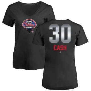 Dave Cash Women's Philadelphia Phillies Midnight Mascot V-Neck T-Shirt - Black