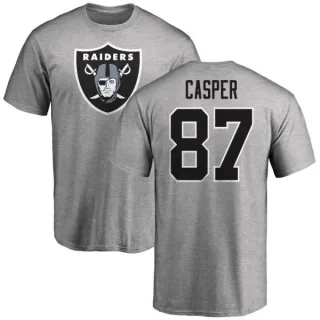 Dave Casper Oakland Raiders Name & Number Logo T-Shirt - Ash