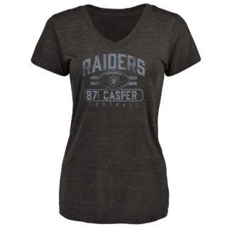 Dave Casper Women's Oakland Raiders Flanker Tri-Blend T-Shirt - Black