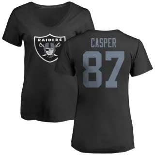 Dave Casper Women's Oakland Raiders Name & Number Logo Slim Fit T-Shirt - Black