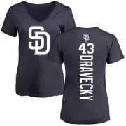 Dave Dravecky Women's San Diego Padres Backer Slim Fit T-Shirt - Navy