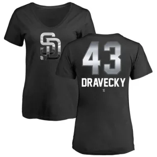 Dave Dravecky Women's San Diego Padres Midnight Mascot V-Neck T-Shirt - Black