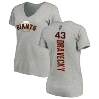 Dave Dravecky Women's San Francisco Giants Backer Slim Fit T-Shirt - Ash