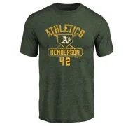 Dave Henderson Oakland Athletics Base Runner Tri-Blend T-Shirt - Green