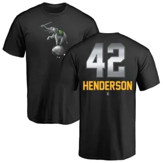 Dave Henderson Oakland Athletics Midnight Mascot T-Shirt - Black