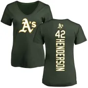 Dave Henderson Women's Oakland Athletics Backer Slim Fit T-Shirt - Green