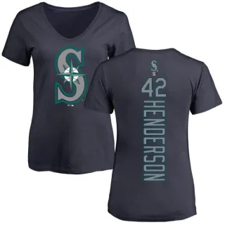 Dave Henderson Women's Seattle Mariners Backer Slim Fit T-Shirt - Navy