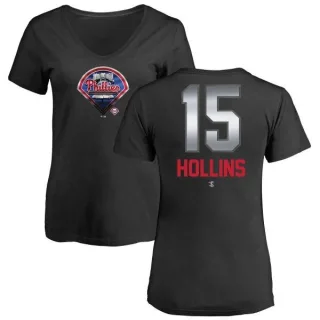 Dave Hollins Women's Philadelphia Phillies Midnight Mascot V-Neck T-Shirt - Black