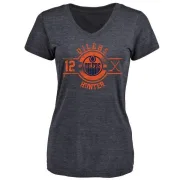 Dave Hunter Women's Edmonton Oilers Insignia Tri-Blend T-Shirt - Royal