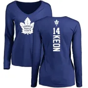 Dave Keon Women's Toronto Maple Leafs Backer V-Neck Long-Sleeve T-Shirt - Royal