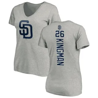 Dave Kingman Women's San Diego Padres Backer Slim Fit T-Shirt - Ash