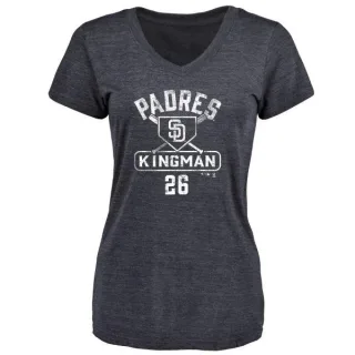 Dave Kingman Women's San Diego Padres Base Runner Tri-Blend T-Shirt - Navy