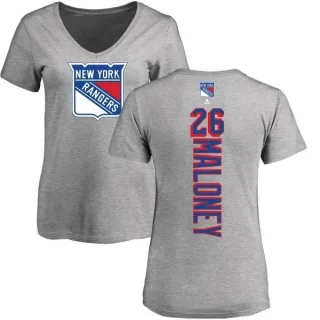 Dave Maloney Women's New York Rangers Backer T-Shirt - Ash