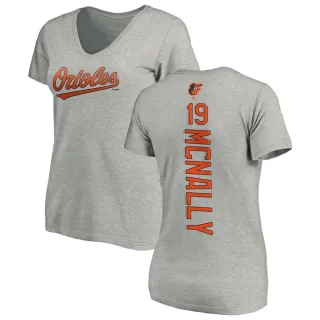 Dave Mcnally Women's Baltimore Orioles Backer Slim Fit T-Shirt - Ash