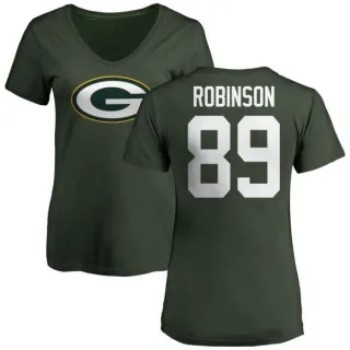 Dave Robinson Women's Green Bay Packers Name & Number Logo Slim Fit T-Shirt - Green