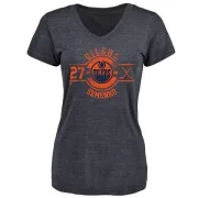 Dave Semenko Women's Edmonton Oilers Insignia Tri-Blend T-Shirt - Royal