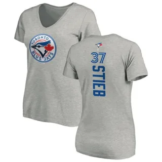 Dave Stieb Women's Toronto Blue Jays Backer Slim Fit T-Shirt - Ash