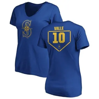 Dave Valle Women's Seattle Mariners RBI Slim Fit V-Neck T-Shirt - Royal