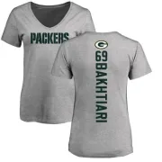 David Bakhtiari Women's Green Bay Packers Backer V-Neck T-Shirt - Ash