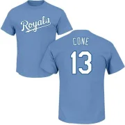 David Cone Kansas City Royals Name & Number T-Shirt - Light Blue