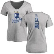 David Cone Women's Kansas City Royals Backer Slim Fit T-Shirt - Ash