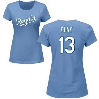 David Cone Women's Kansas City Royals Name & Number T-Shirt - Light Blue