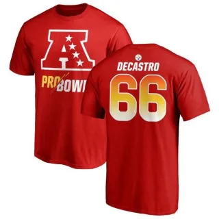 David DeCastro Pittsburgh Steelers AFC 2019 Pro Bowl Red Name & Number T-Shirt