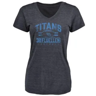 David Fluellen Women's Tennessee Titans Flanker Tri-Blend T-Shirt - Navy