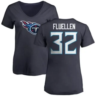 David Fluellen Women's Tennessee Titans Name & Number Logo Slim Fit T-Shirt - Navy