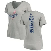 David Freese Women's Los Angeles Dodgers Backer Slim Fit T-Shirt - Ash