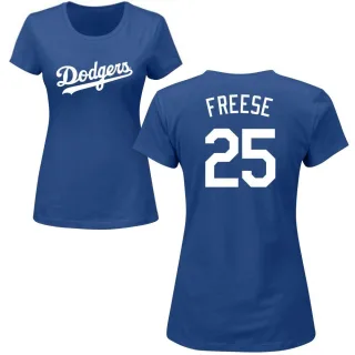 David Freese Women's Los Angeles Dodgers Name & Number T-Shirt - Royal