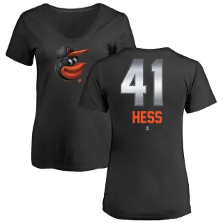 David Hess Women's Baltimore Orioles Midnight Mascot V-Neck T-Shirt - Black