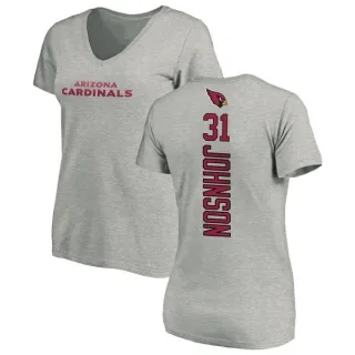 David Johnson Women's Arizona Cardinals Backer V-Neck T-Shirt - Ash