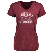 David Johnson Women's Arizona Cardinals Flanker Tri-Blend T-Shirt - Maroon