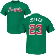 David Justice Atlanta Braves St. Patrick's Day Name & Number T-Shirt - Green