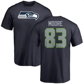 David Moore Seattle Seahawks Name & Number Logo T-Shirt - Navy