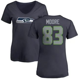 David Moore Women's Seattle Seahawks Name & Number Logo Slim Fit T-Shirt - Navy