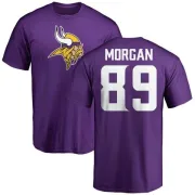 David Morgan Minnesota Vikings Name & Number Logo T-Shirt - Purple