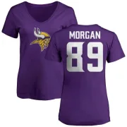 David Morgan Women's Minnesota Vikings Name & Number Logo Slim Fit T-Shirt - Purple