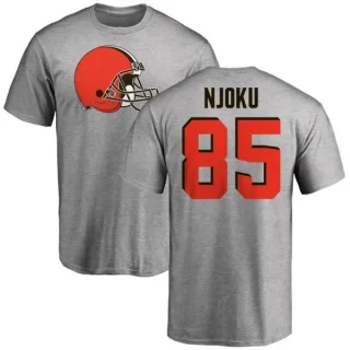 David Njoku Cleveland Browns Name & Number Logo T-Shirt - Ash