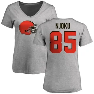 David Njoku Women's Cleveland Browns Name & Number Logo Slim Fit T-Shirt - Ash