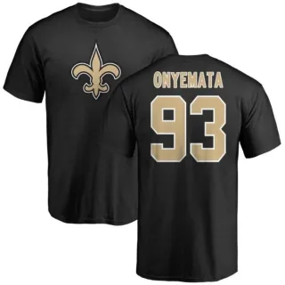 David Onyemata New Orleans Saints Name & Number Logo T-Shirt - Black