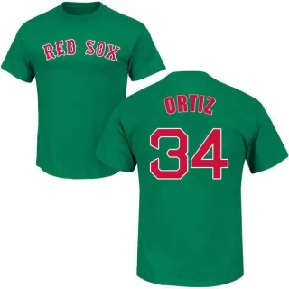 David Ortiz Boston Red Sox St. Patrick's Day Name & Number T-Shirt - Green