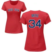 David Ortiz Women's Boston Red Sox Name & Number T-Shirt - Red